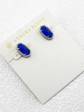 Kendra Scott Dark Blue Cat��s Eye Stud Earrings